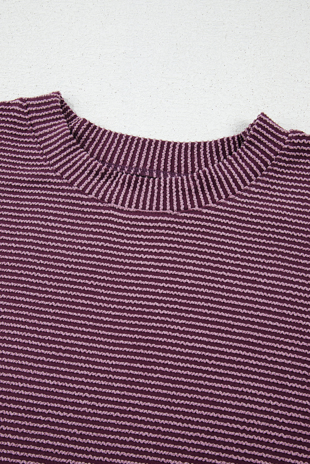 Chic Ribbed Mock Neck Tee