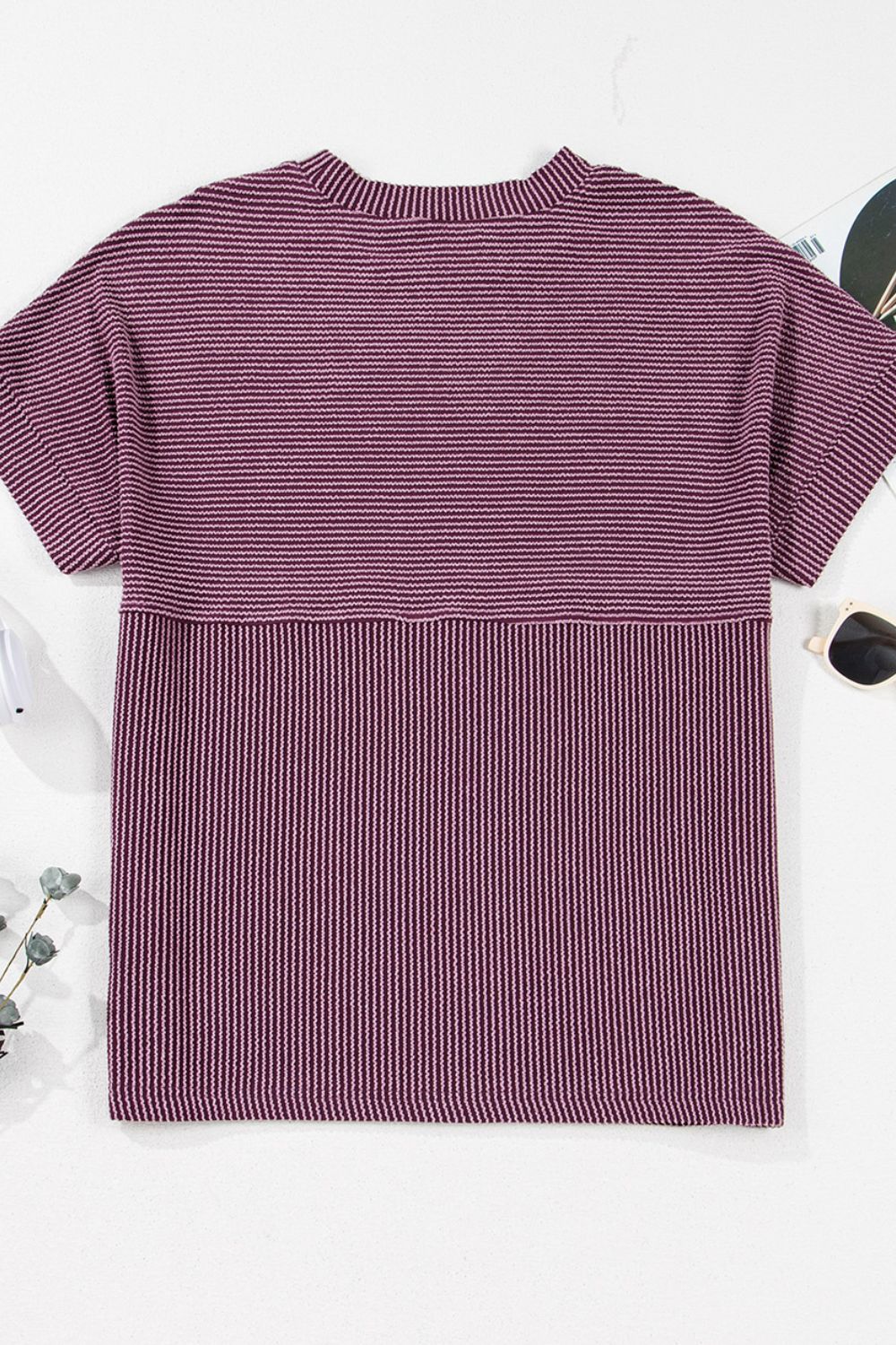 Chic Ribbed Mock Neck Tee