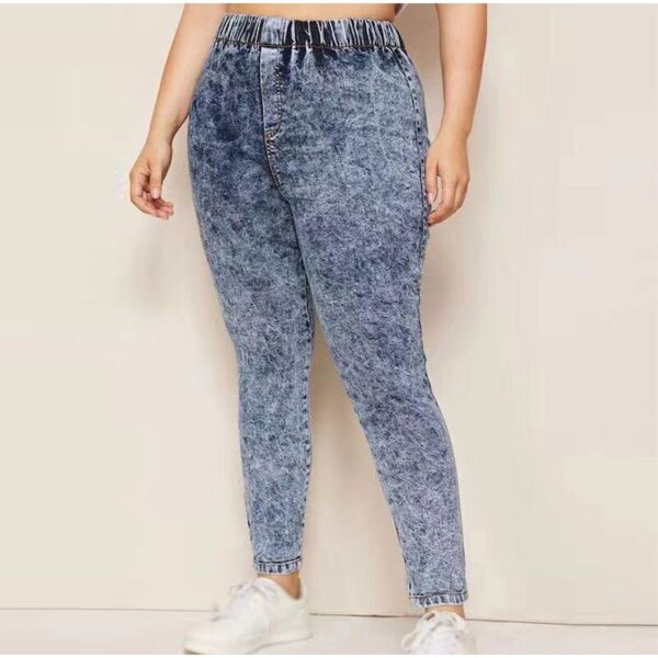 Plus Size Elastic High Waist Pencil Pants - Image 4