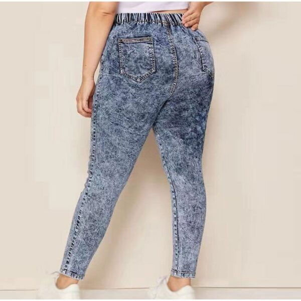 Plus Size Elastic High Waist Pencil Pants - Image 3