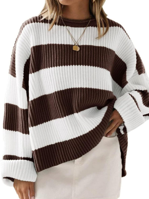 Round Neck Long Sleeve Sweater - Image 54