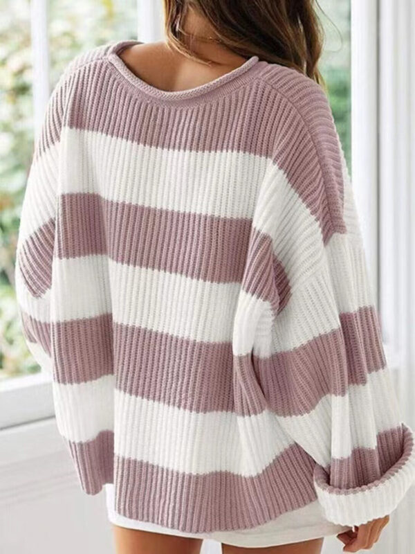 Round Neck Long Sleeve Sweater - Image 41