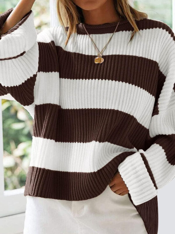 Round Neck Long Sleeve Sweater - Image 53