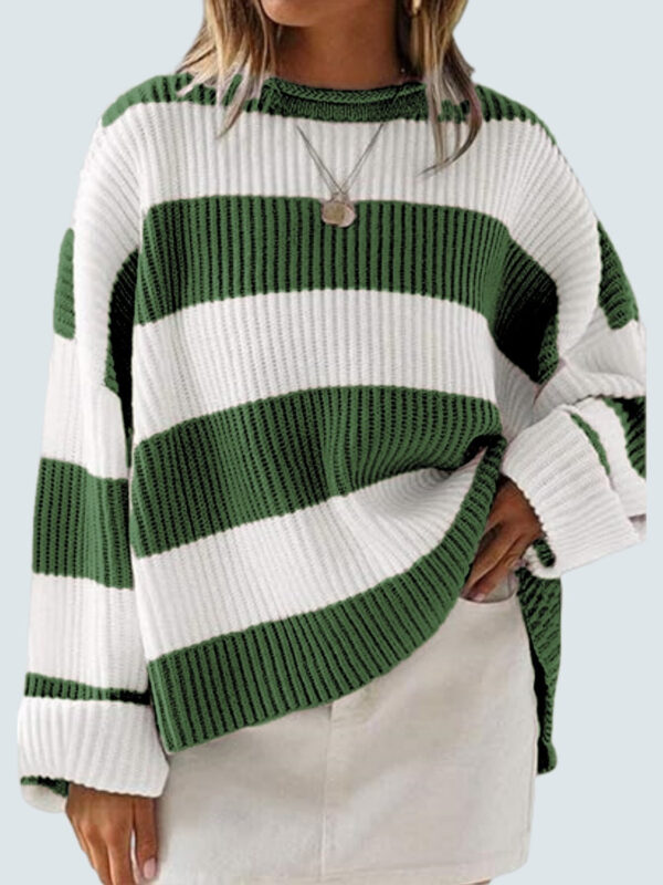 Round Neck Long Sleeve Sweater - Image 46