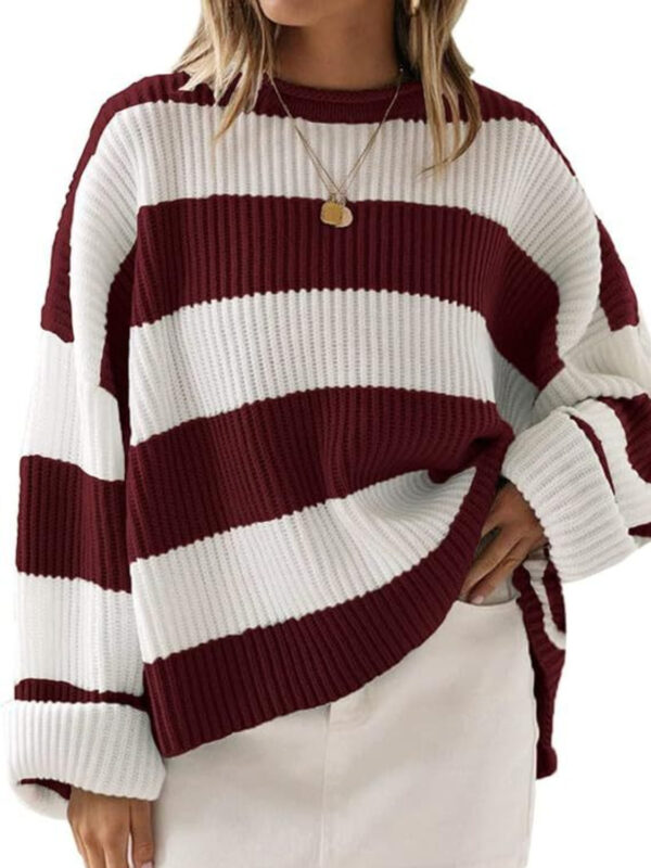 Round Neck Long Sleeve Sweater - Image 44