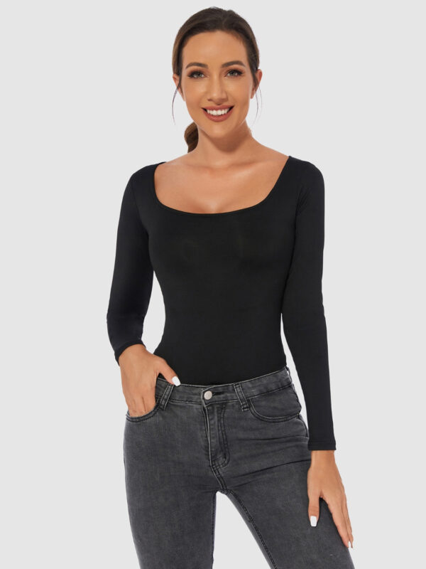 Full Size Scoop Neck Long Sleeve Bodysuit - Image 107