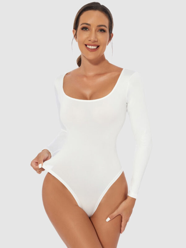 Full Size Scoop Neck Long Sleeve Bodysuit - Image 105