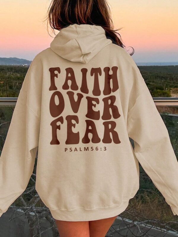 FAITH OVER FEAR Dropped Shoulder Hoodie - Image 142