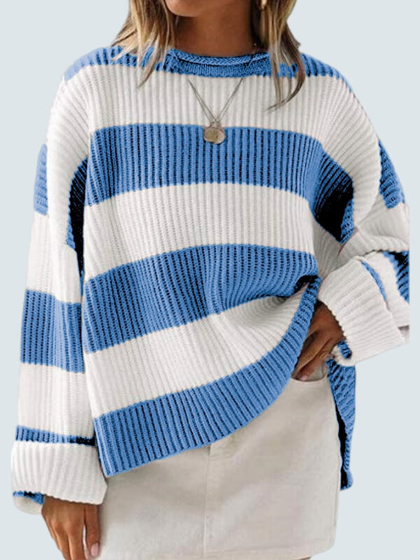 Round Neck Long Sleeve Sweater - Image 57