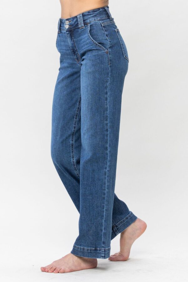 Judy Blue Full Size Double Button Wide Leg Jeans - Image 1038