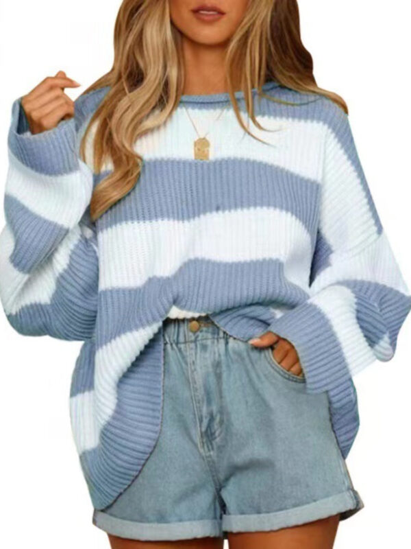 Round Neck Long Sleeve Sweater - Image 35