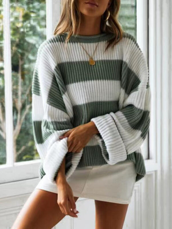 Round Neck Long Sleeve Sweater - Image 39