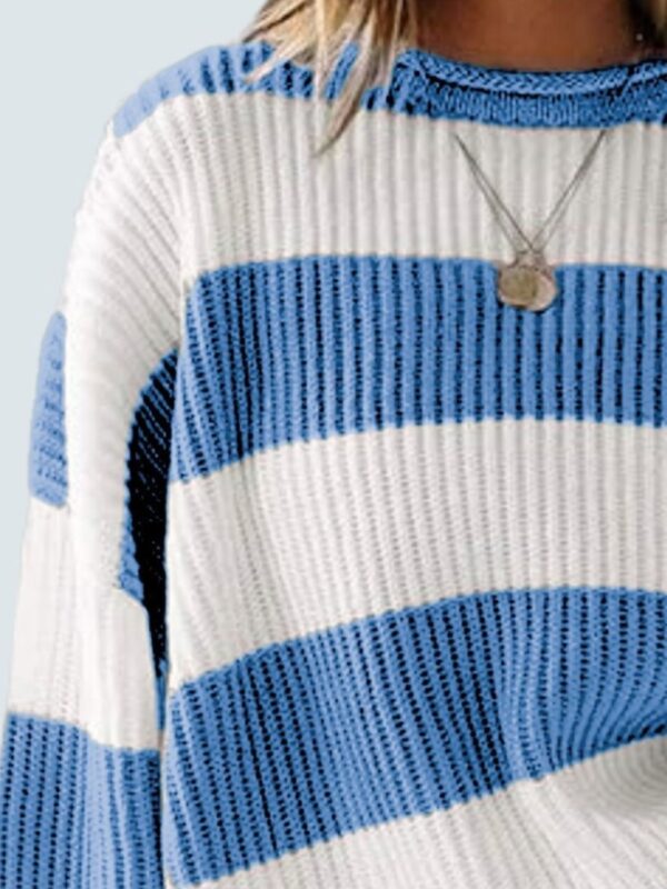 Round Neck Long Sleeve Sweater - Image 59