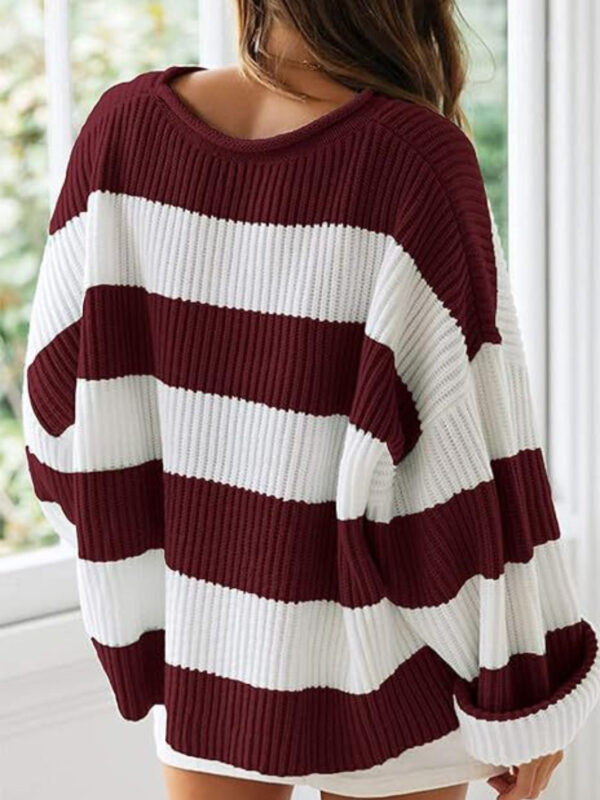 Round Neck Long Sleeve Sweater - Image 45