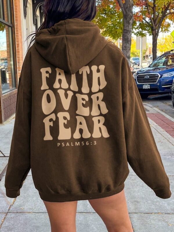 FAITH OVER FEAR Dropped Shoulder Hoodie - Image 145