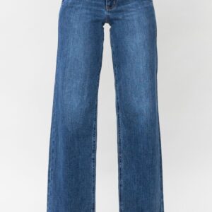 Judy Blue Full Size Double Button Wide Leg Jeans