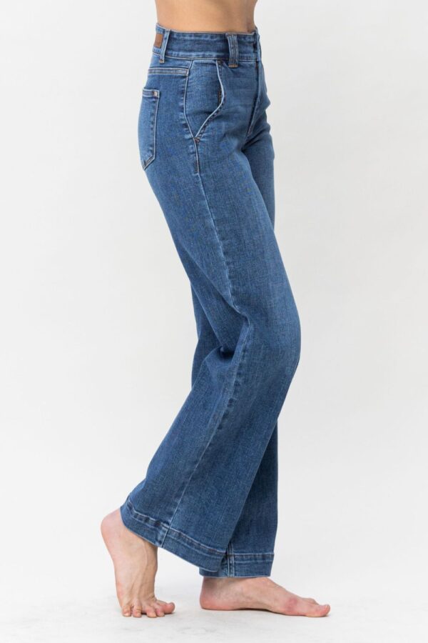 Judy Blue Full Size Double Button Wide Leg Jeans - Image 1039