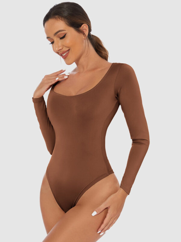 Full Size Scoop Neck Long Sleeve Bodysuit - Image 111