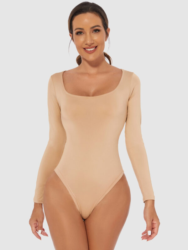 Full Size Scoop Neck Long Sleeve Bodysuit - Image 114