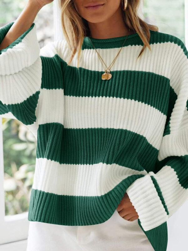 Round Neck Long Sleeve Sweater - Image 47