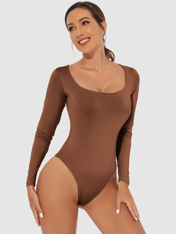 Full Size Scoop Neck Long Sleeve Bodysuit - Image 110