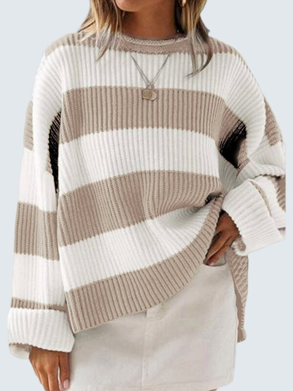 Round Neck Long Sleeve Sweater - Image 60